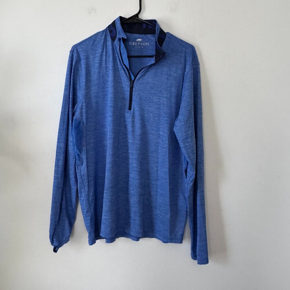 Greyson Men's Blue Long-Sleeve Quarter-Zip Shirt
